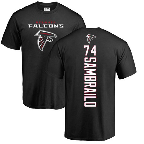 Atlanta Falcons Men Black Ty Sambrailo Backer NFL Football #74 T Shirt->women nfl jersey->Women Jersey